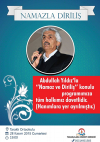 Yazar Abdullah Yıldız Konferans için Taraklı'ya Geliyor.