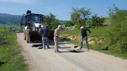 Karagöl Yaylası yolunda asfalt yama çalışması