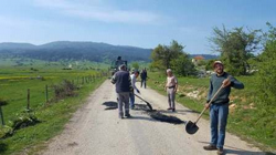 Karagöl Yaylası yolunda asfalt yama çalışması